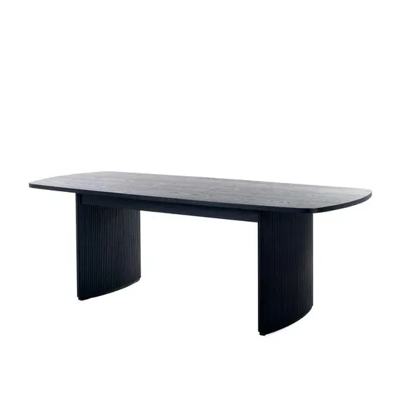 Extending Dining Table with Storage - Black, Wood