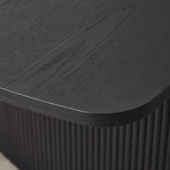 Extending Dining Table with Storage - Black, Wood