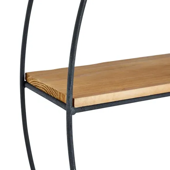 Extra Large Circle Shelf - Black, Wire & Wood