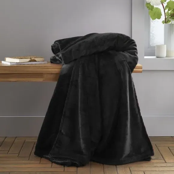 Extra Large Throw Blanket - Black, Polyester image