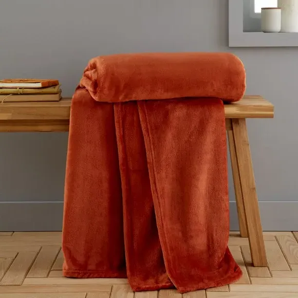 Extra Large Throw Blanket - Burnt Orange, Polyester