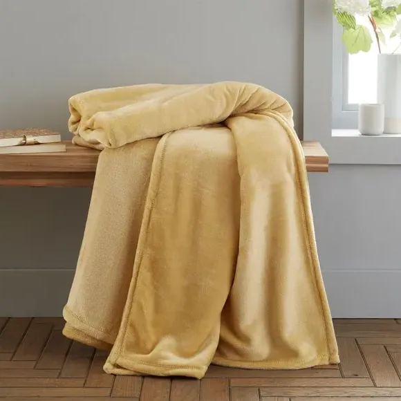 Extra Large Throw Blanket - Ochre, Polyester