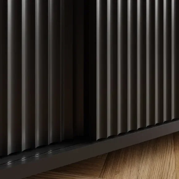 Extra Wide Bookcase with Cupboards - Black