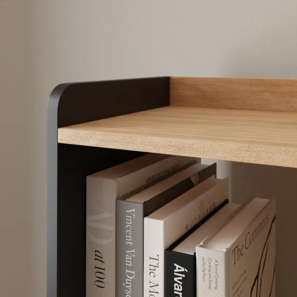 Extra Wide Bookcase with Cupboards - Black