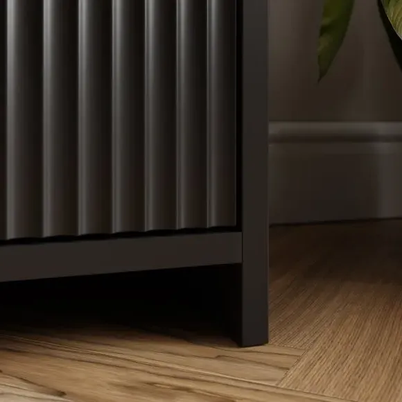Extra Wide Bookcase with Cupboards - Black