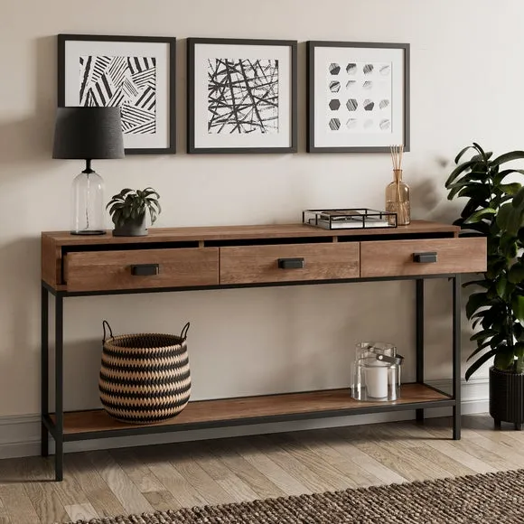 Extra Wide Console Table with Drawers - Pine