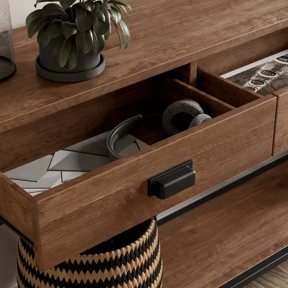 Extra Wide Console Table with Drawers - Pine