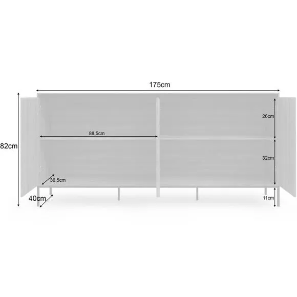 Extra Wide Sideboard with Drawers - Oak, Wood