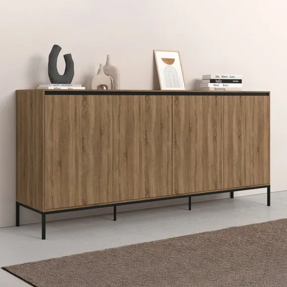 Extra Wide Sideboard with Drawers - Oak, Wood image