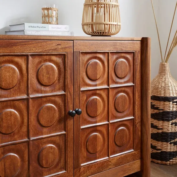 Extra Wide Sideboard with Storage - Dark, Mango Wood