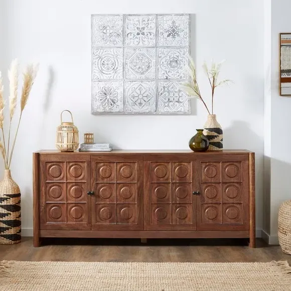 Extra Wide Sideboard with Storage - Dark, Mango Wood image