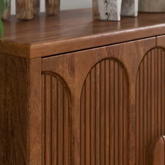 Extra Wide Sideboard with Storage - Dark Wood