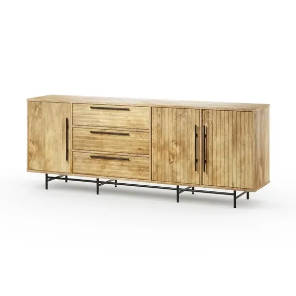 Extra Wide Sideboard with Storage - Mango Wood
