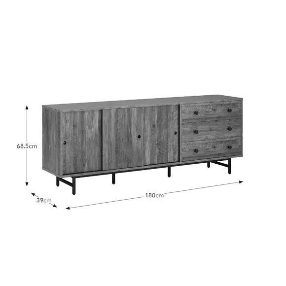 Extra Wide Sideboard with Storage - Pine