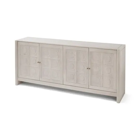 Extra Wide Sideboard with Storage - White, Mango Wood
