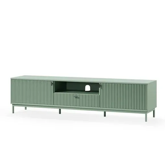 Extra Wide TV Unit with Cable Management - Green