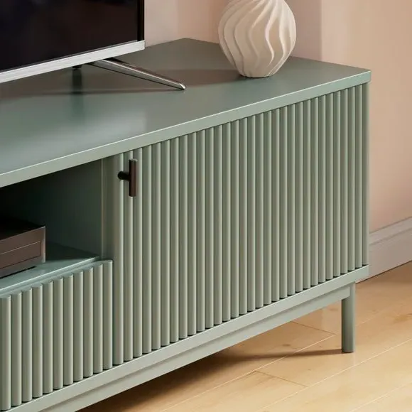 Extra Wide TV Unit with Cable Management - Green