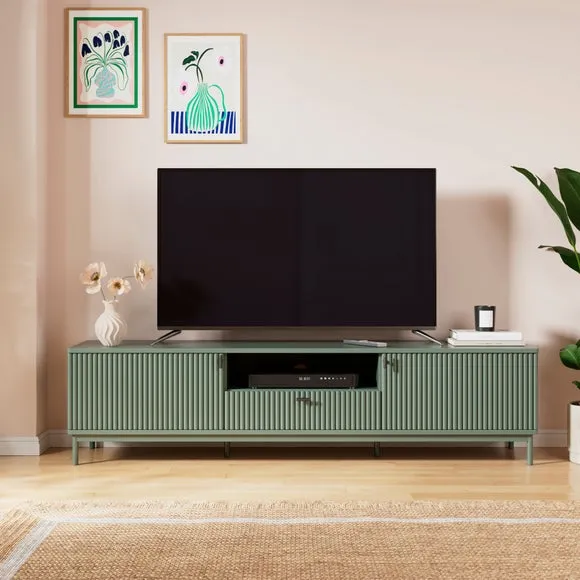 Extra Wide TV Unit with Cable Management - Green image