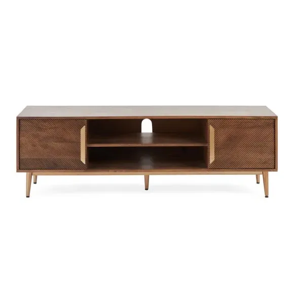 Extra Wide TV Unit with Storage - Dark Brown, Mango
