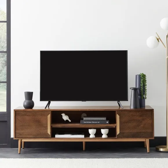 Extra Wide TV Unit with Storage - Dark Brown, Mango image