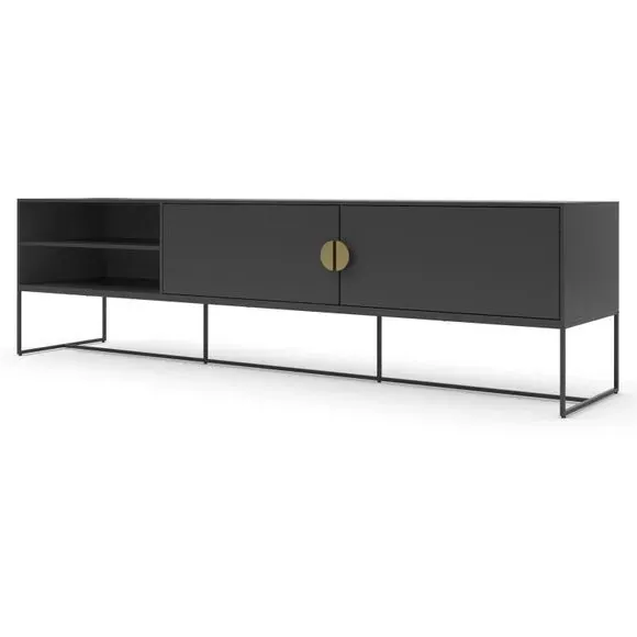 Extra Wide TV Unit with Storage - Grey, Wood
