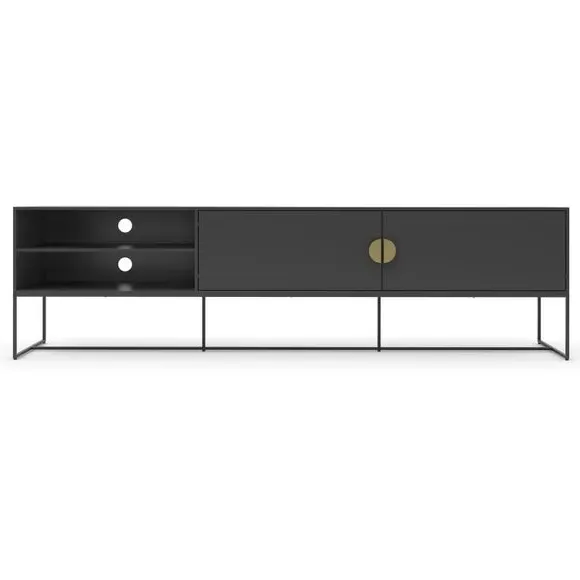 Extra Wide TV Unit with Storage - Grey, Wood