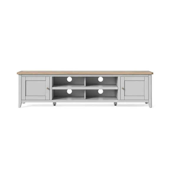 Extra Wide TV Unit with Storage - Grey, Wood