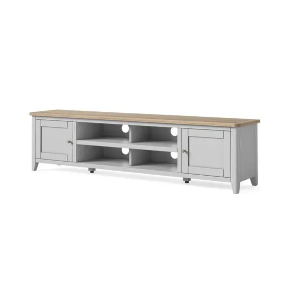 Extra Wide TV Unit with Storage - Grey, Wood