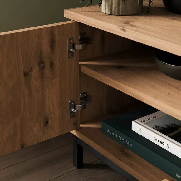 Extra Wide TV Unit with Storage - Oak Effect