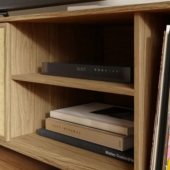 Extra Wide TV Unit with Storage - Oak, Wood