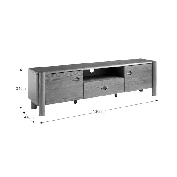 Extra Wide TV Unit with Storage - Oak, Wood