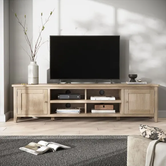 Extra Wide TV Unit with Storage - Oak, Wood