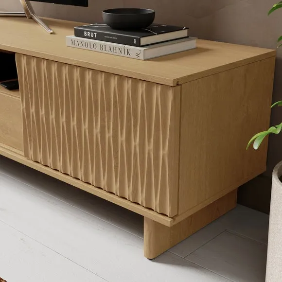 Extra Wide TV Unit with Storage - Oak, Wood