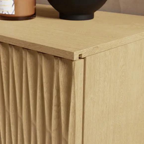 Extra Wide TV Unit with Storage - Oak, Wood
