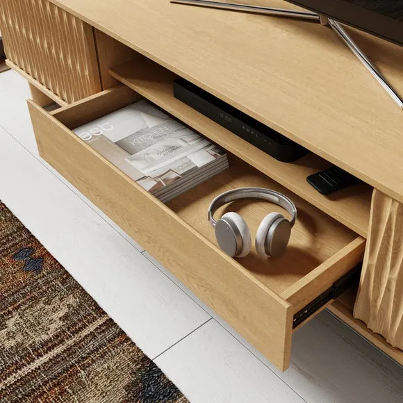 Extra Wide TV Unit with Storage - Oak, Wood
