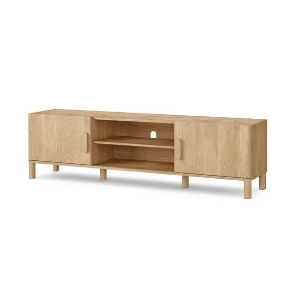 Extra Wide TV Unit with Storage - Oak, Wood