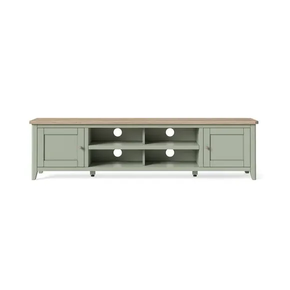Extra Wide TV Unit with Storage - Sage, Wood