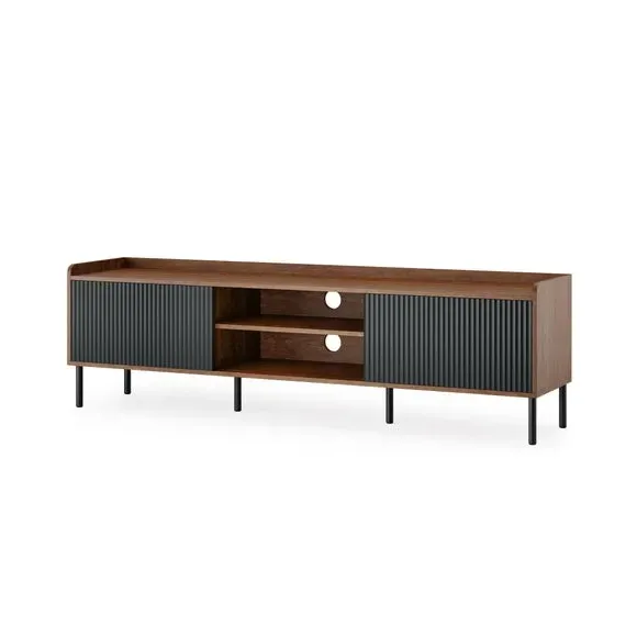Extra Wide TV Unit with Storage - Walnut