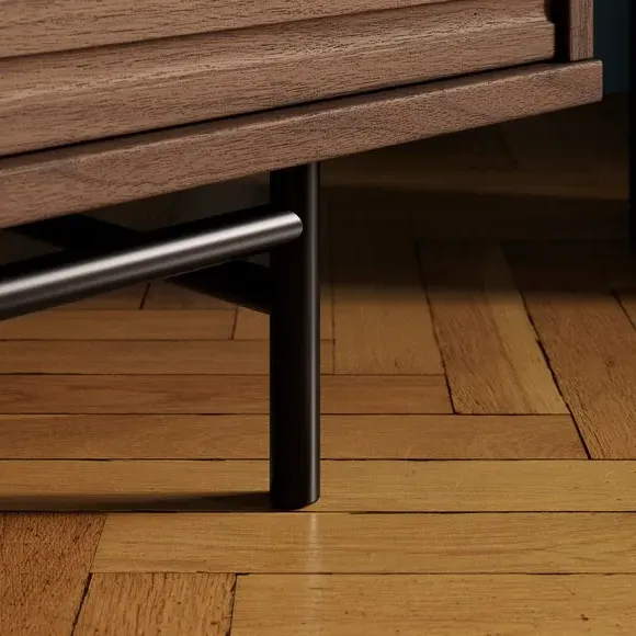 Extra Wide TV Unit with Storage - Walnut