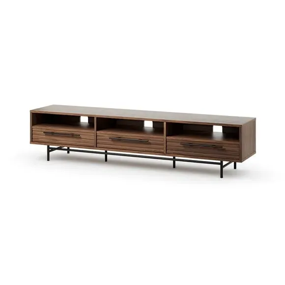Extra Wide TV Unit with Storage - Walnut
