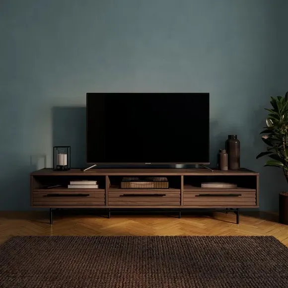 Extra Wide TV Unit with Storage - Walnut image
