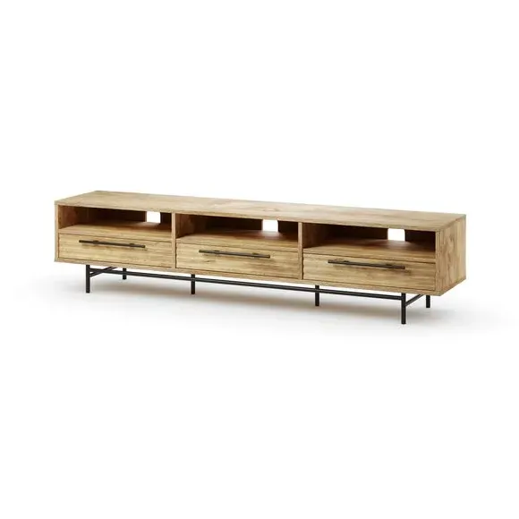 Extra Wide TV Unit with Storage - Wood Effect