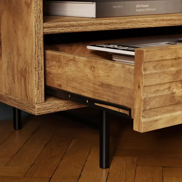 Extra Wide TV Unit with Storage - Wood Effect