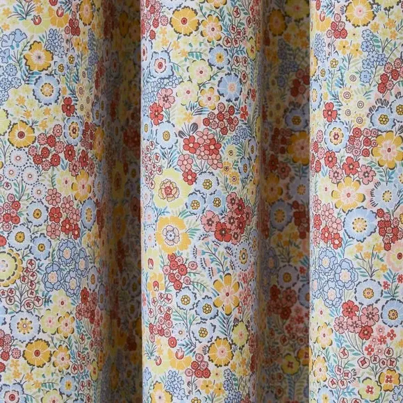 Eyelet Blackout Curtains Ditsy Print - Natural