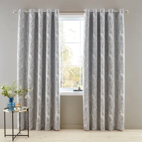 Eyelet Blackout Curtains - Mushroom, Polyester