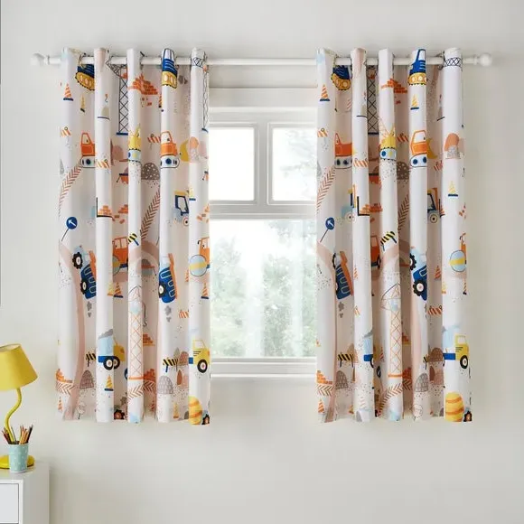 Eyelet Blackout Curtains - Natural, Polyester