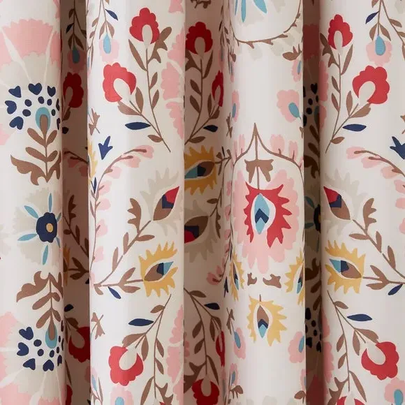 Eyelet Blackout Curtains with Lining - Pink, Cotton