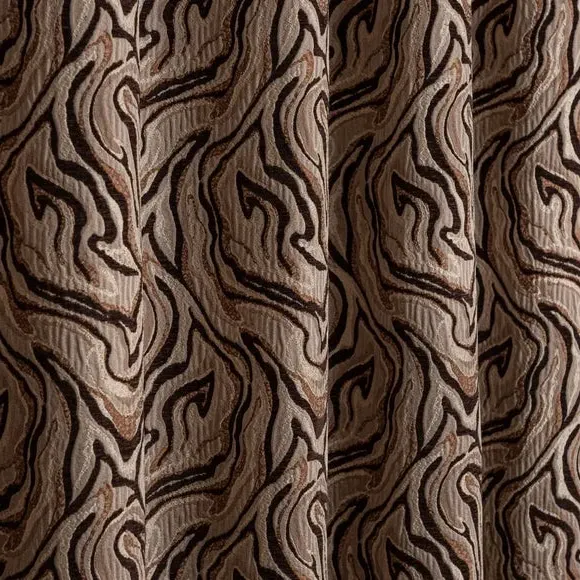 Eyelet Curtain with Marble Print - Caramel, Jacquard