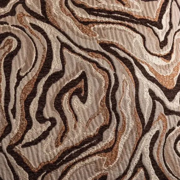 Eyelet Curtain with Marble Print - Caramel, Jacquard