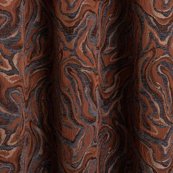 Eyelet Curtain with Marble Print - Copper, Jacquard